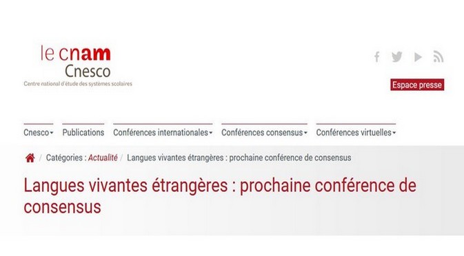 Langues vivantes étrangères : conférence du Cnesco – mars 2019